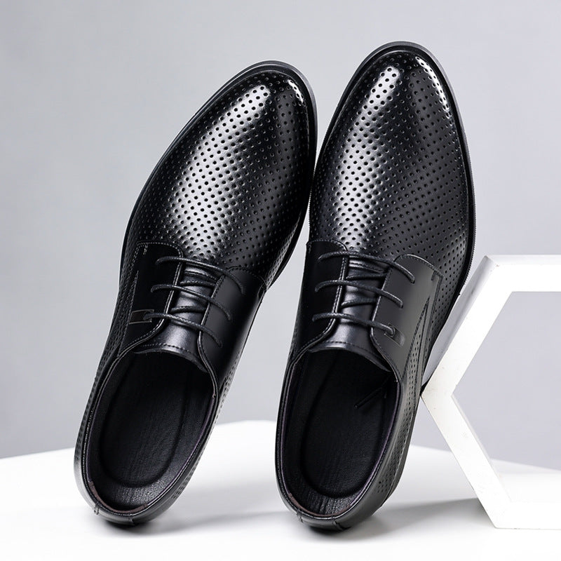 Men's Summer Business Formal Wear Breathable Hollow British Height Increasing Sandals
