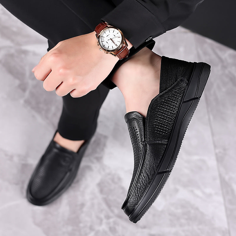 Men's Soft Sole Summer Slip-on Genuine Dad Casual Shoes