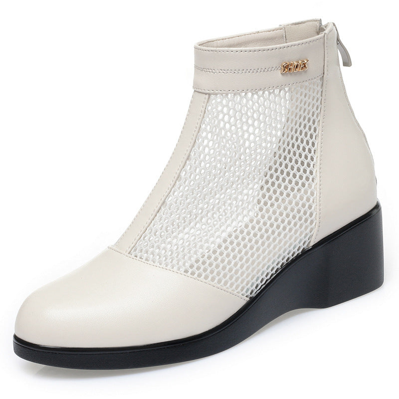 Women's Mesh Mid Chunky Martin British Style Sandals