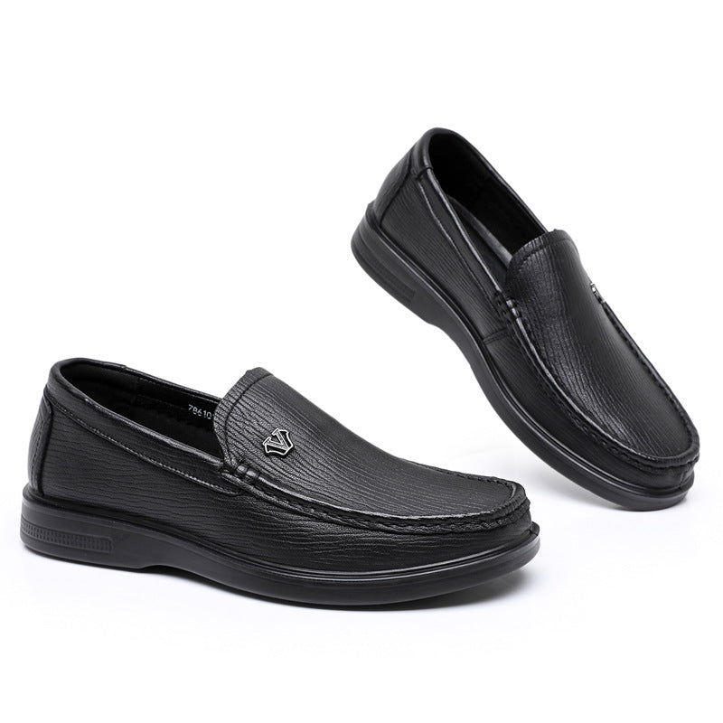 Men's Spring Sheepskin Comfortable Slip-on Dad Korean Leather Shoes