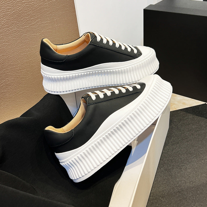 Women's Biscuit Shape Platform White Leisure Muffin Height Increasing Women's Casual Shoes