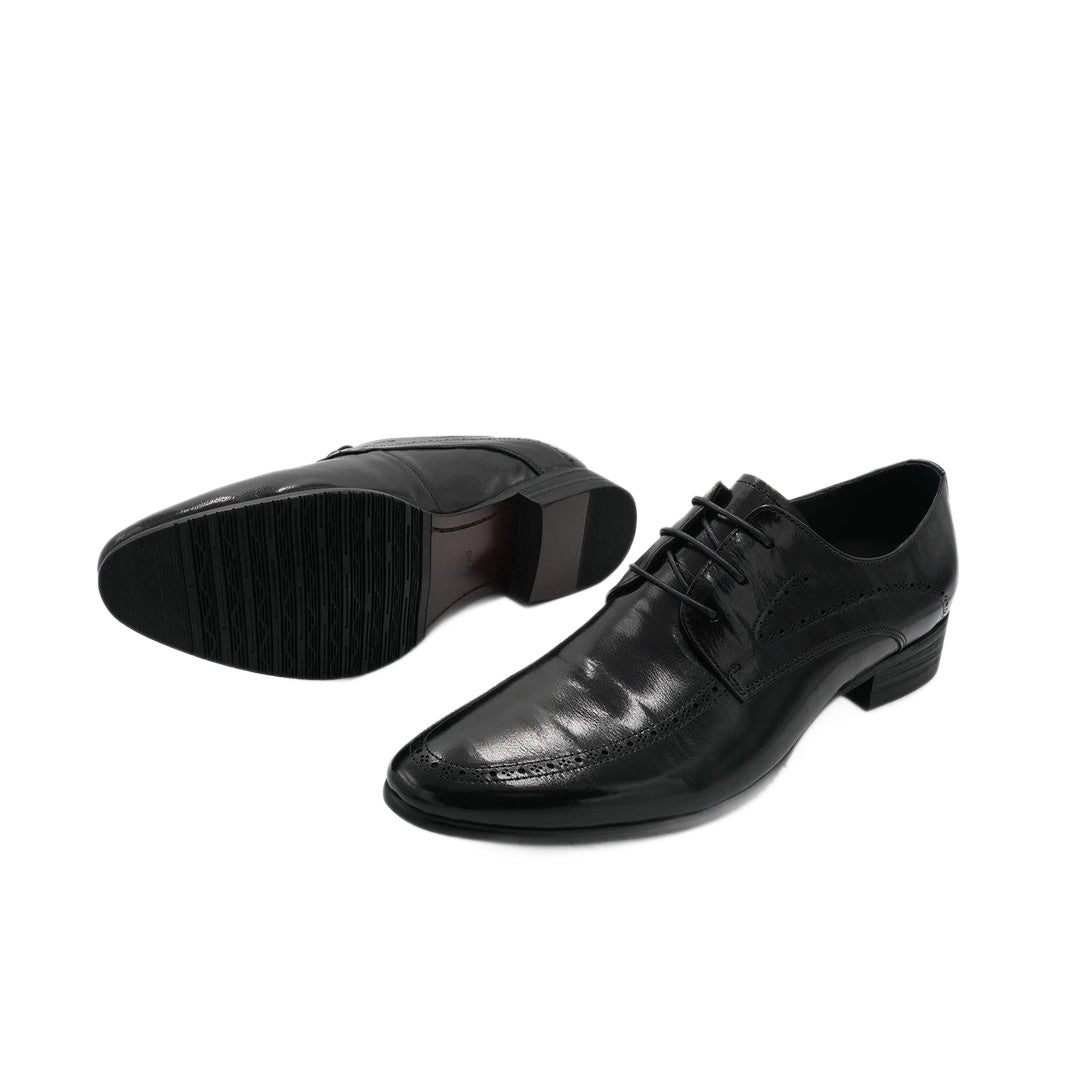 Men's Pointed Toe Genuine Fashion Derby Trendy Leather Shoes