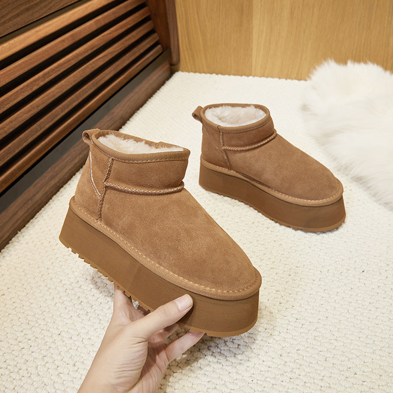 Female Fleece-lined Thickening Thermal Cotton Winter Boots