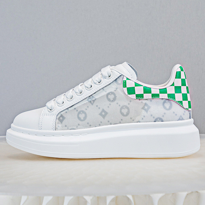 Women's White Summer Mesh Breathable Fashionable Korean Casual Shoes
