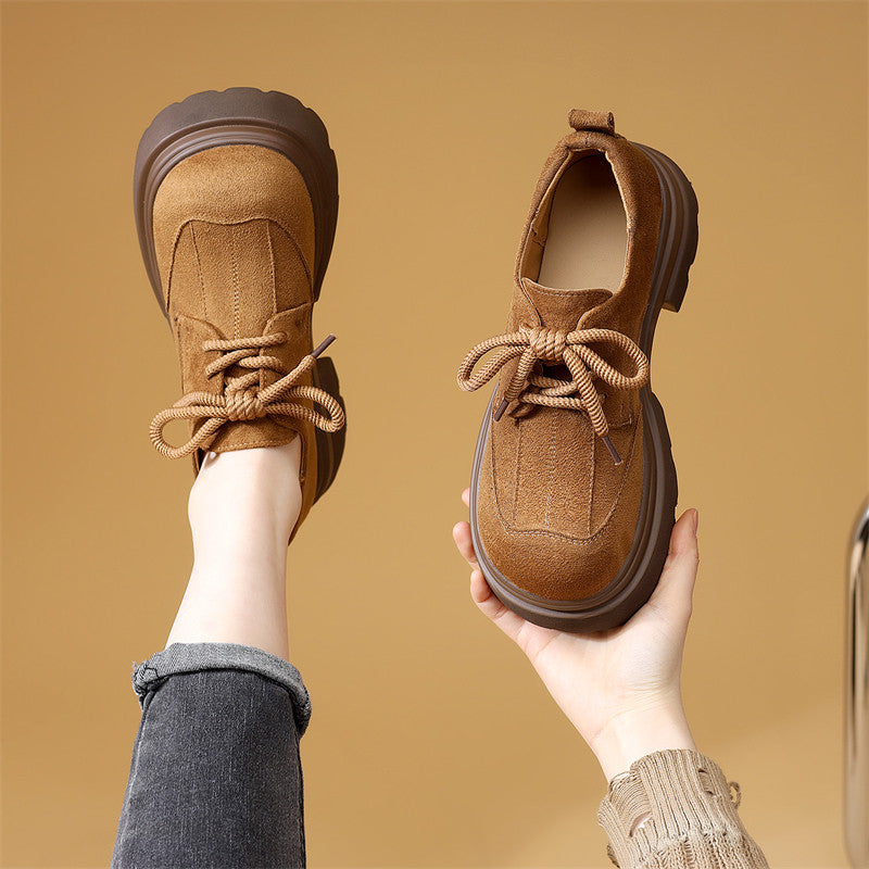 Women's Platform Genuine Inner Match Skirt Retro Women's Fashion Shoes