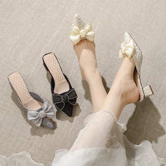 Women's Closed Toe Half Outer Wear Summer Heels