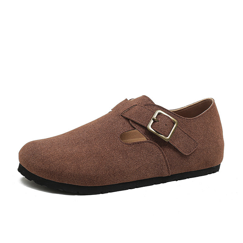 Women's Good Version Round Toe Cap Buckle Slippers