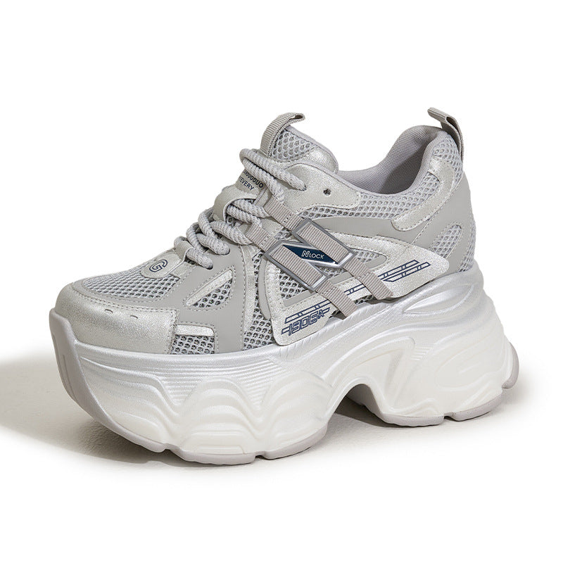 Women's Dad Summer Hollow Mesh Surface Platform Sneakers