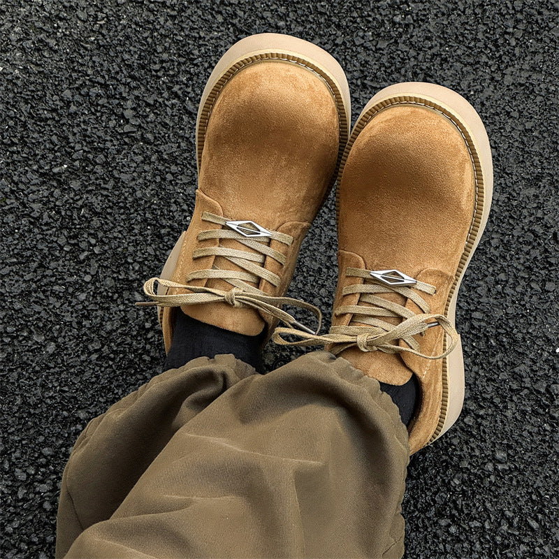 Mickey Big Head Derby Thick Sole Leather Shoes