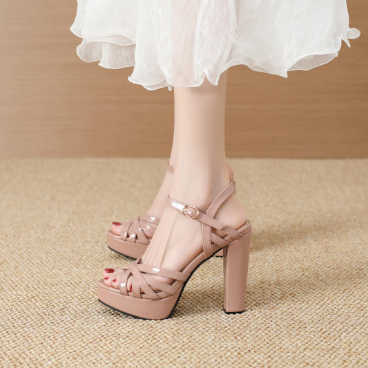 Women's Chunky High Platform Fashion Thin Strap Sandals