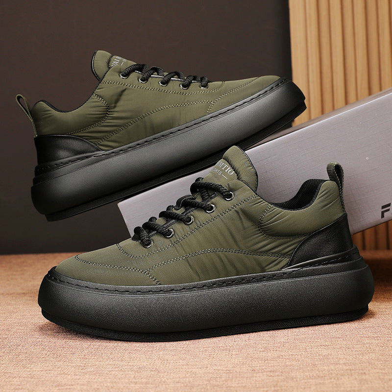 Men's Cloth Waterproof Warm Platform Elevator Board Casual Shoes