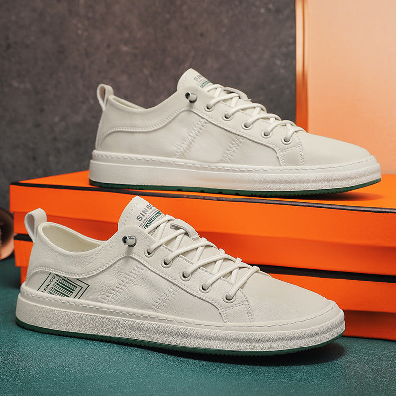 Men's Light Luxury Board Four Breathable White Sneakers