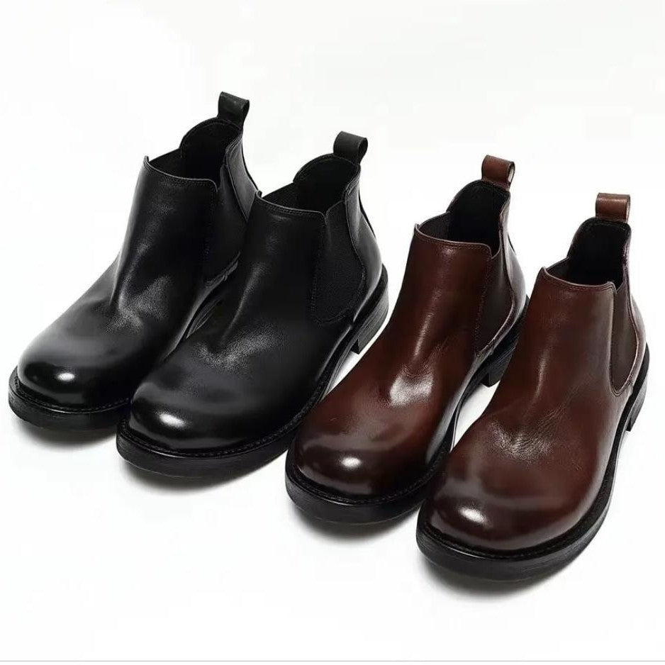 Men's Single Chelsea Booties Big Head Derby Boots