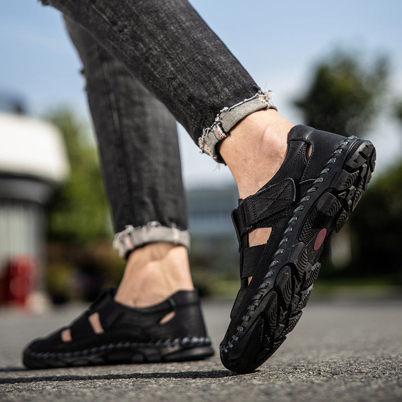 Men's Summer Outdoor Fashion Cattlehide Plus Size Men's Shoes