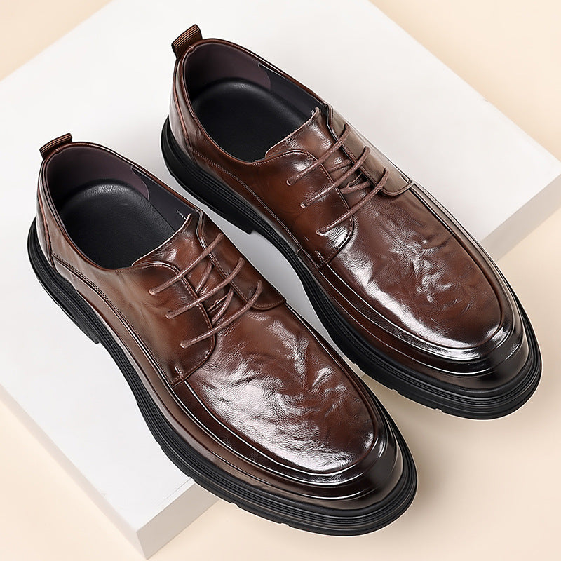 Men's Top Layer Cowhide Soft Bottom Breathable Fashionable Leather Shoes