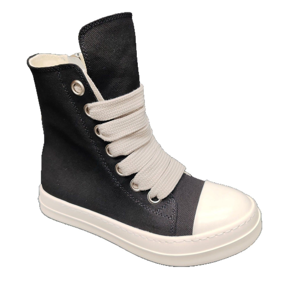 Women's & Men's Black Fashion Thick Bottom Simple Trendy Couple Sneakers