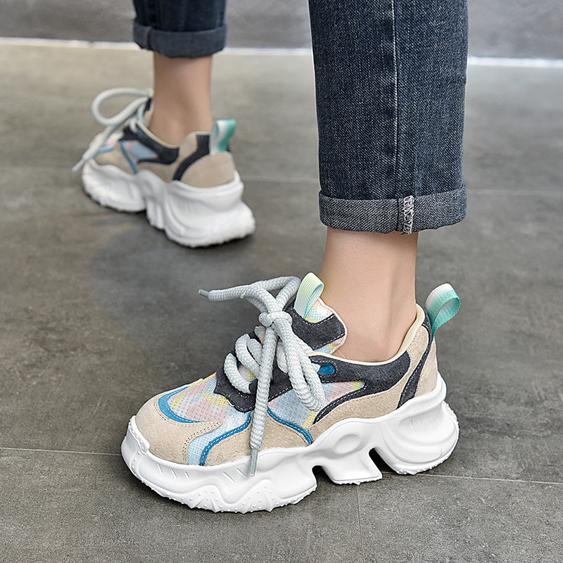 Two Pairs Can Be Combined Thick-soled Mesh Sneakers