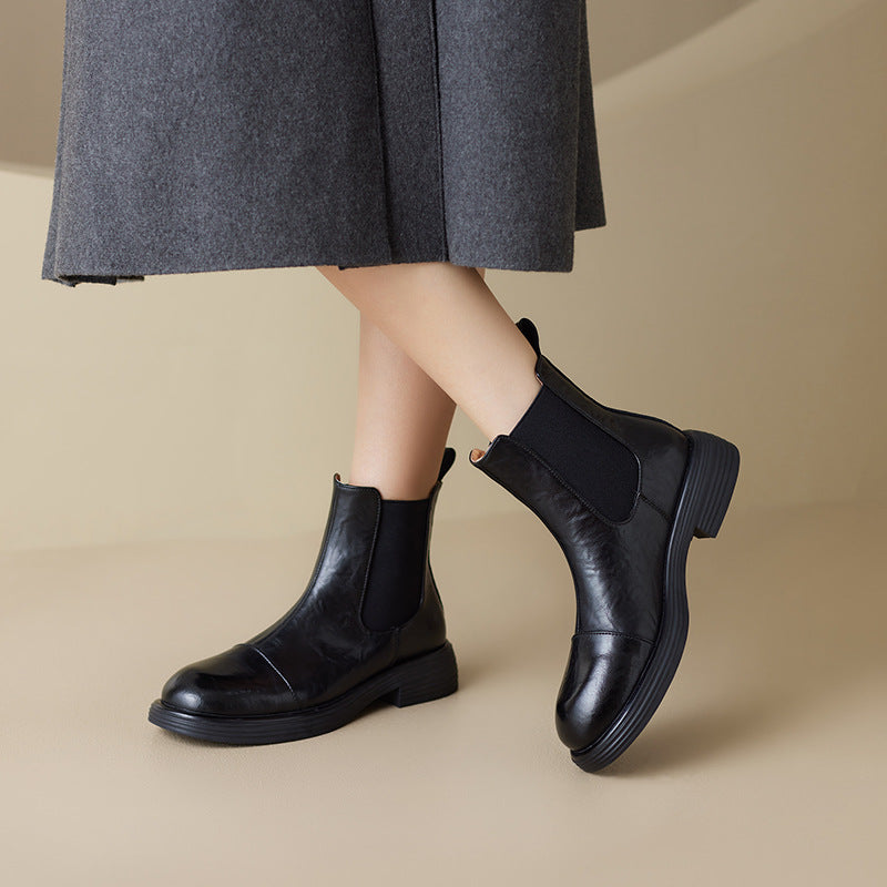 Women's British Retro Chelsea Ankle Martin Smoke Boots