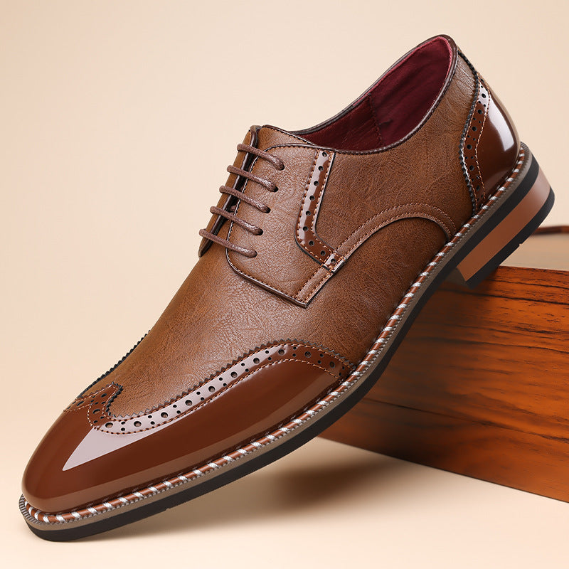 Popular Men's Comfortable Breathable Trendy Pointed Leather Shoes
