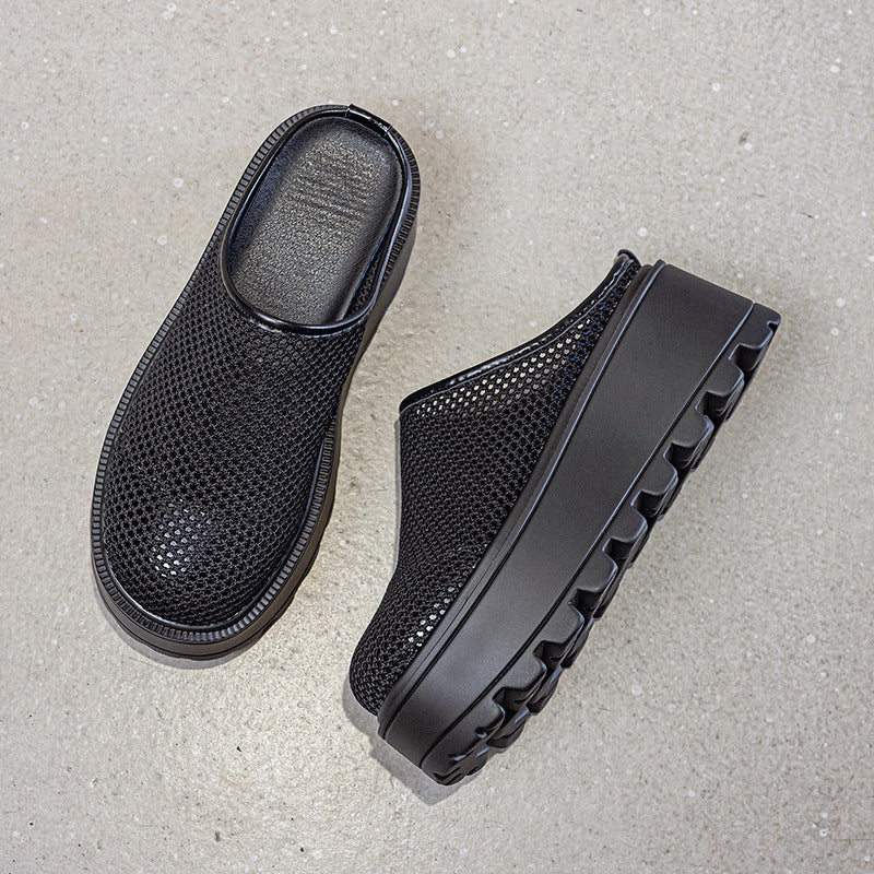 Women's Mesh Closed Toe Half Outer Wear Slippers