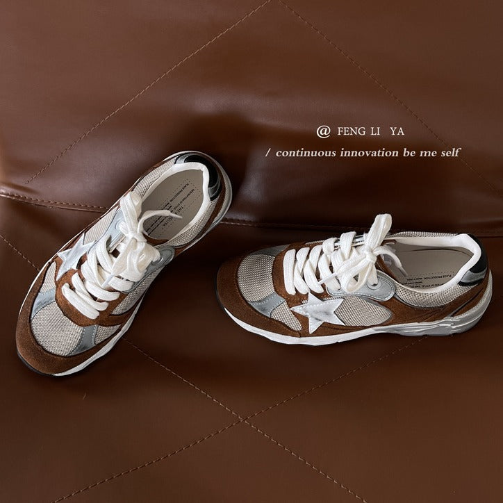 Handmade Old Thick Bottom Dirty Mesh Casual Shoes