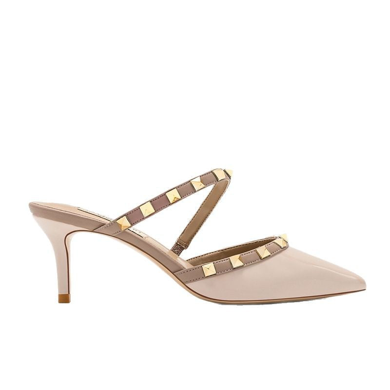 Women's Summer Toe Cap Stilettos Rivet Strap Heels