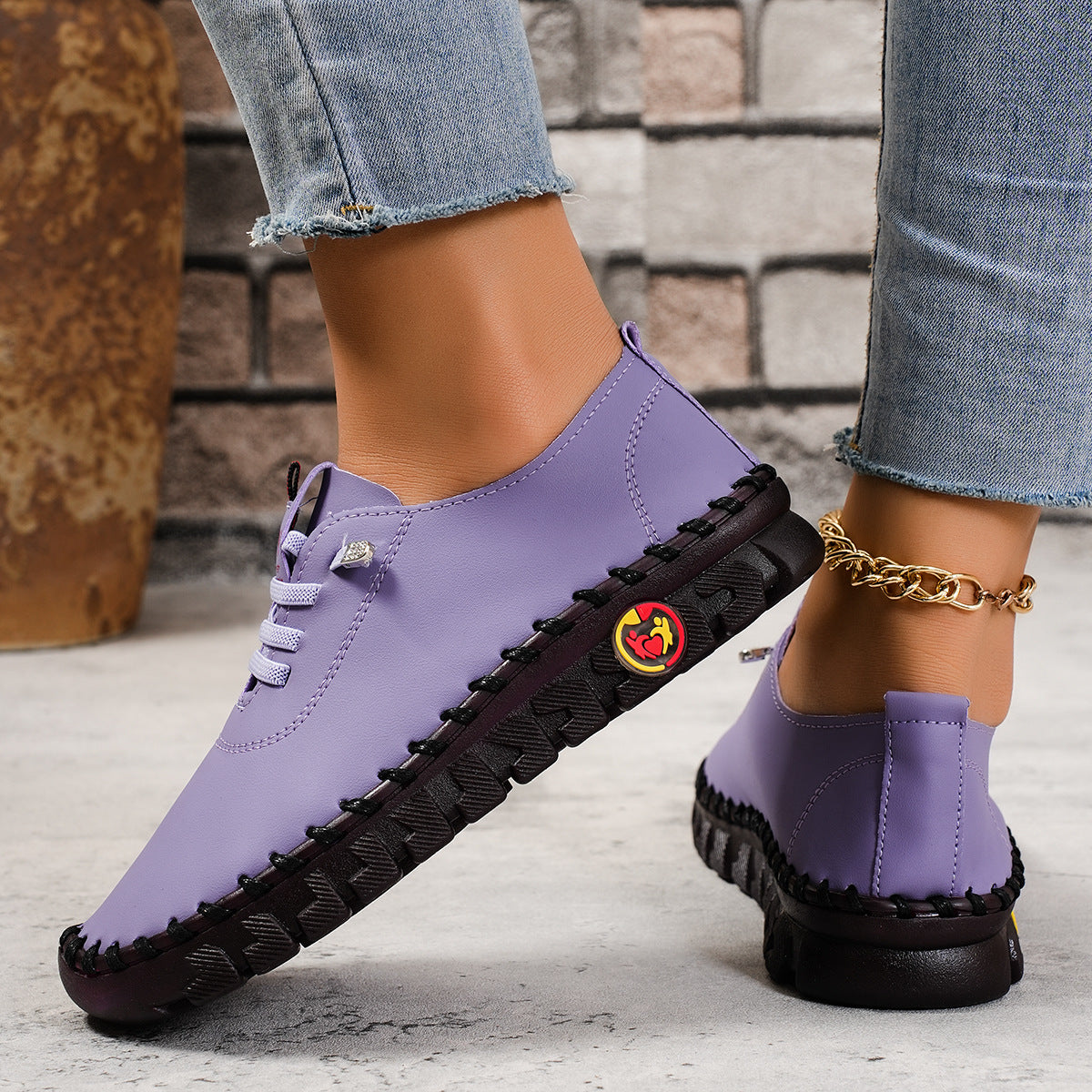 Imitation Soft Bottom Handmade Elderly Loose Wide Casual Shoes