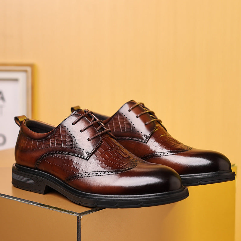 Men's Business Formal Wear Brogue British Style Leather Shoes