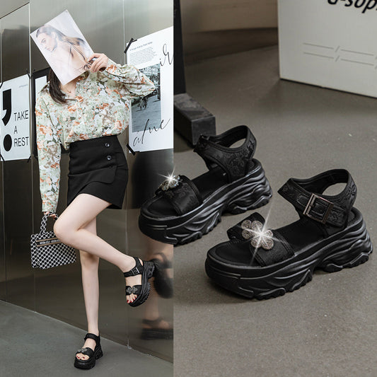 Women's Chinese Style Retro National Buckle Simple Sandals