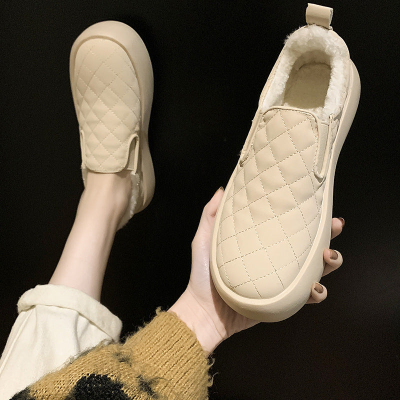 Slip-on Lofter Fluffy Winter Leisure Fleece-lined Warm Casual Shoes