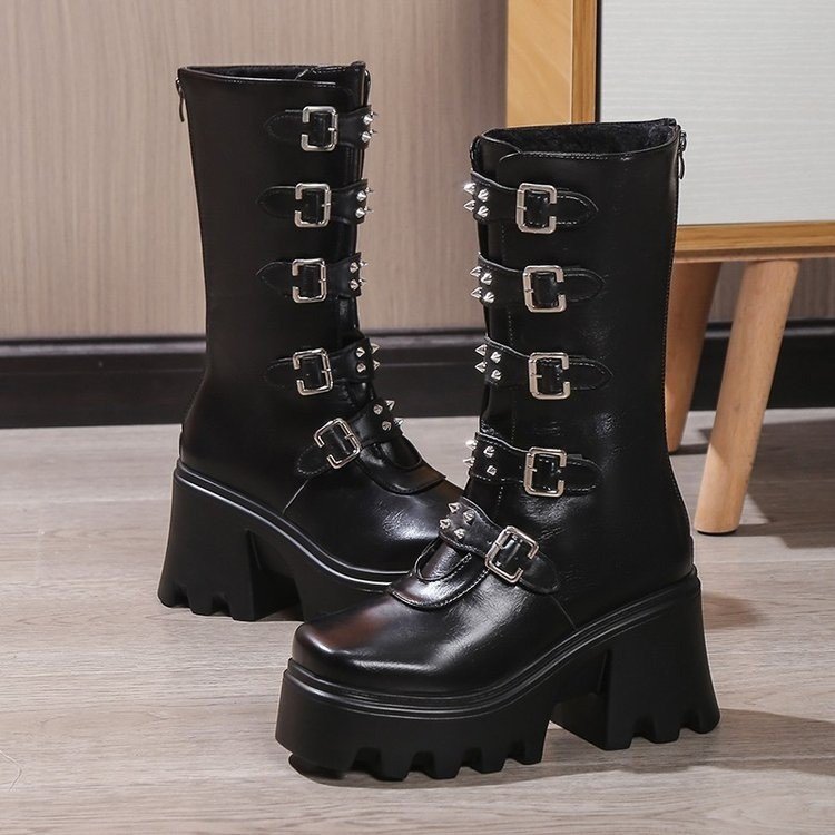 Women's High-heel Plus Size Thick Bottom Short Boots