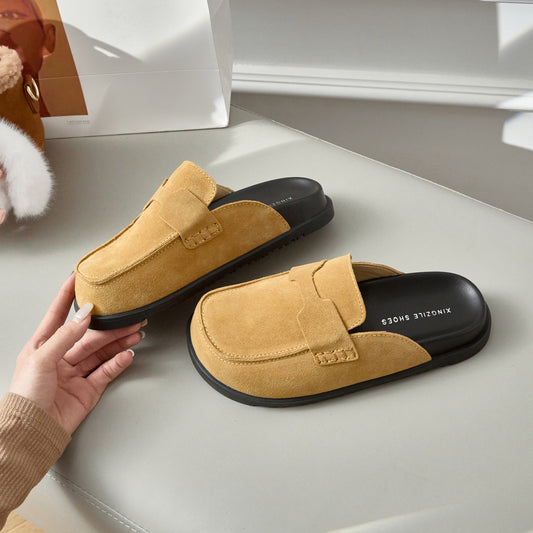 Women's Colors Optional Genuine Second Uncle Toe Cap Half Outdoor Sandals