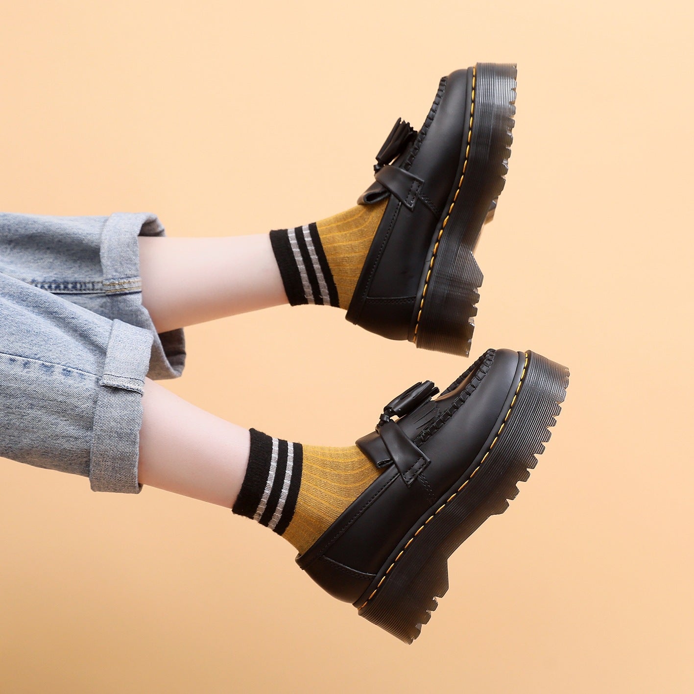 Women's Tassel Genuine Martin British Style Fashion Casual Shoes