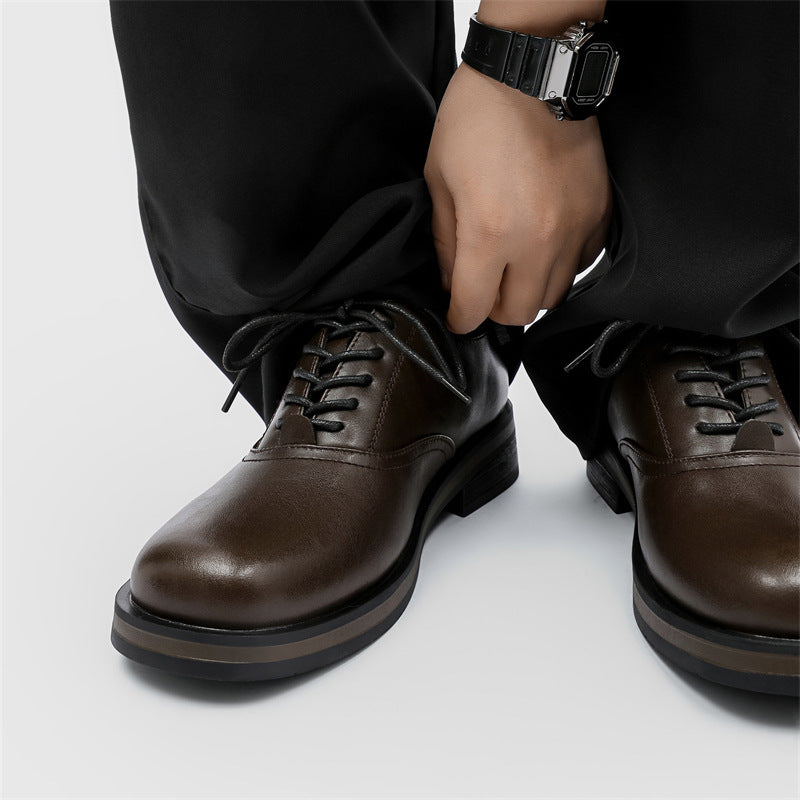 Women's & Men's Spring Couple Derby British Style Business Leather Shoes