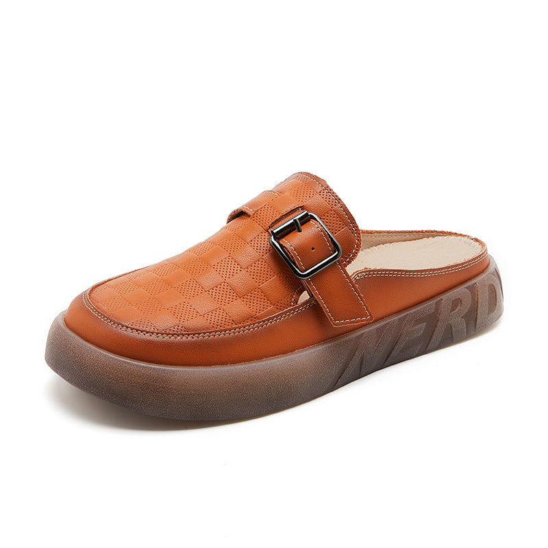 Women's Retro Platform Belt Buckle Outdoor Deodorant Slippers