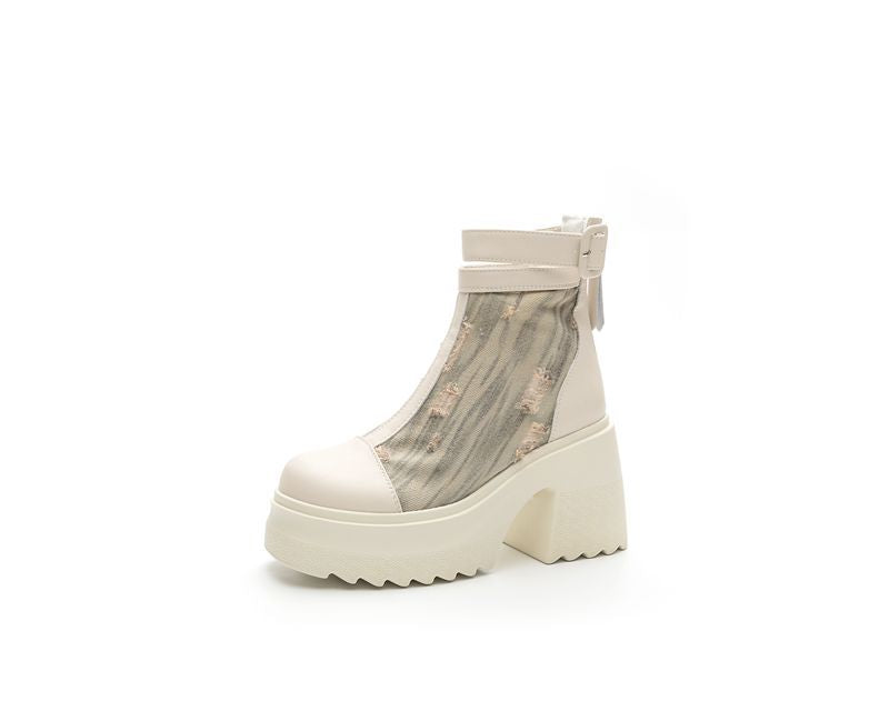 Women's Denim Hollow Martin Genuine Summer Thin Breathable Boots