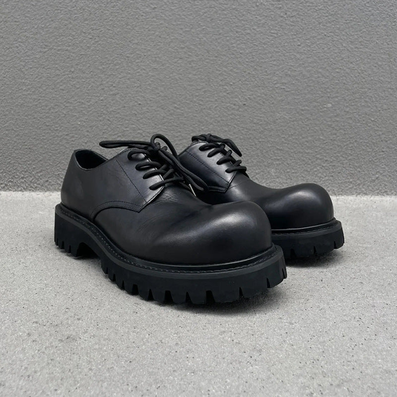 Women's & Men's Black Matte Big Head Mickey Platform Loafers