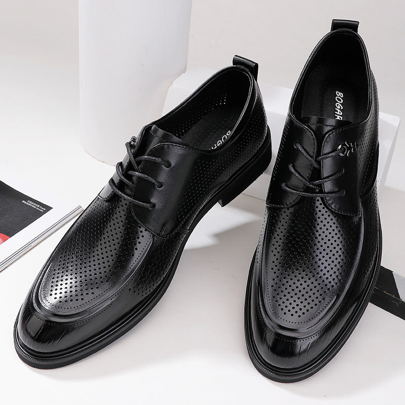 Men's Breathable Business Formal Wear Hollow Perforated Leather Shoes