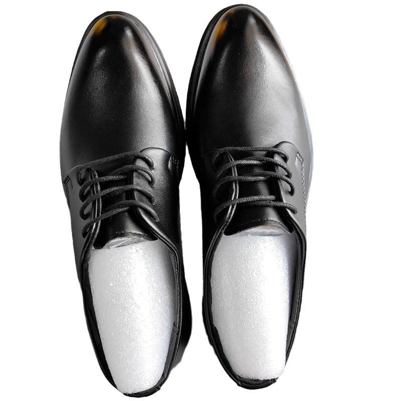 Men's Pointed Toe Business Formal British Black Leather Shoes