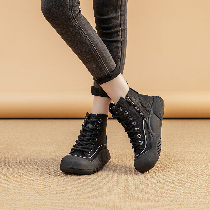 Women's Retro Fashion Veet Padded Martin Plus Women's Shoes