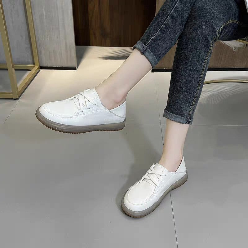 Women's Knock Comfortable First Layer Cowhide Easy Loafers