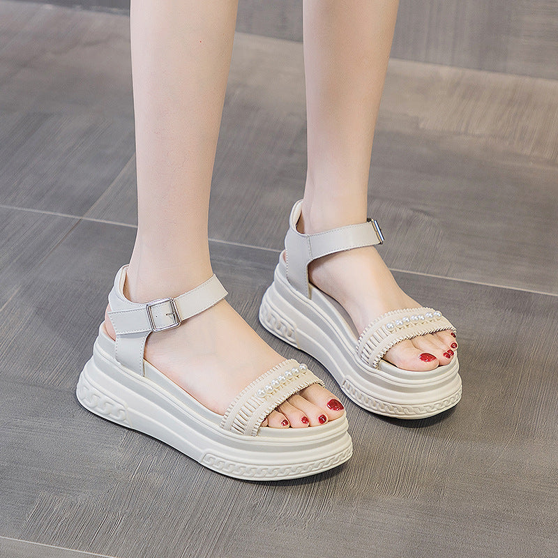 Women's Summer Platform Increased Fashionable Buckle Roman Sandals