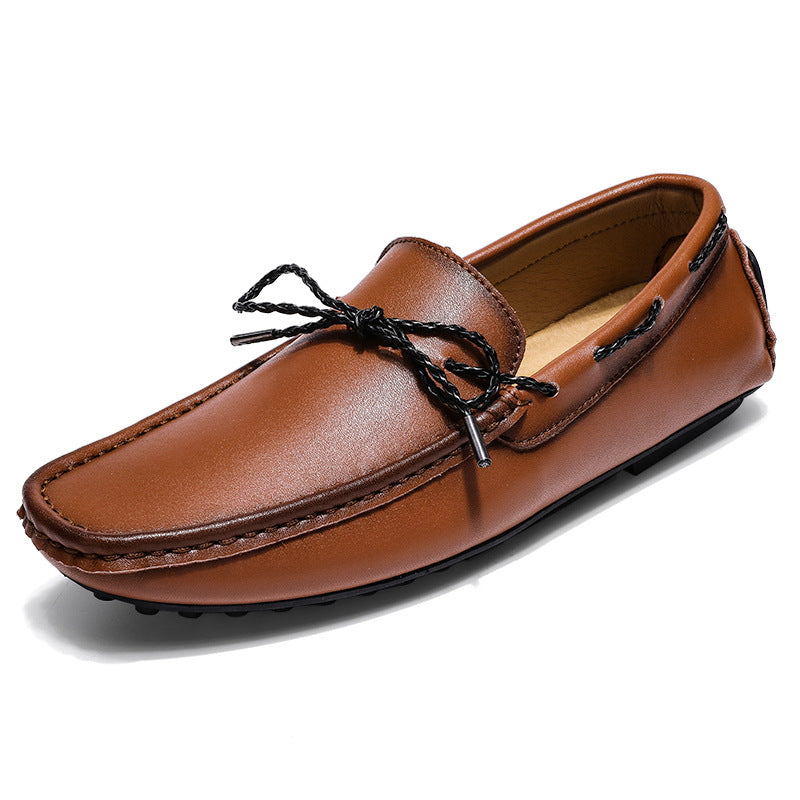 Men's Spring Plus Size Fashionable Trendy Slip-on Leather Shoes