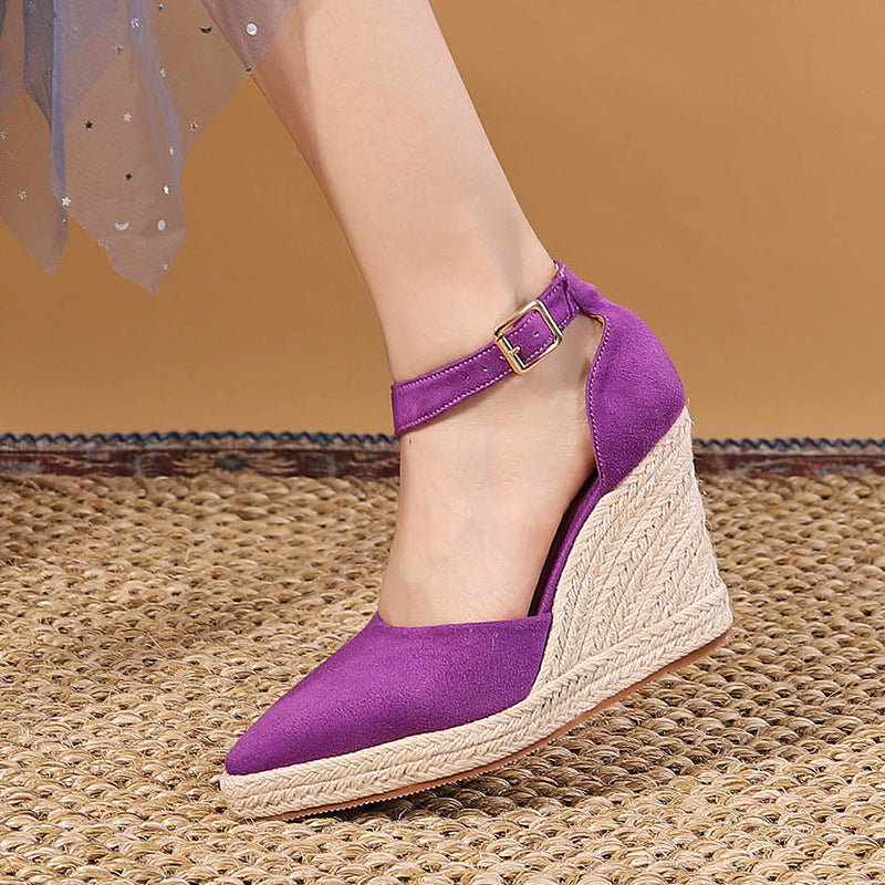 Women's Toe Wedge Pumps Platform High Hollow Sandals
