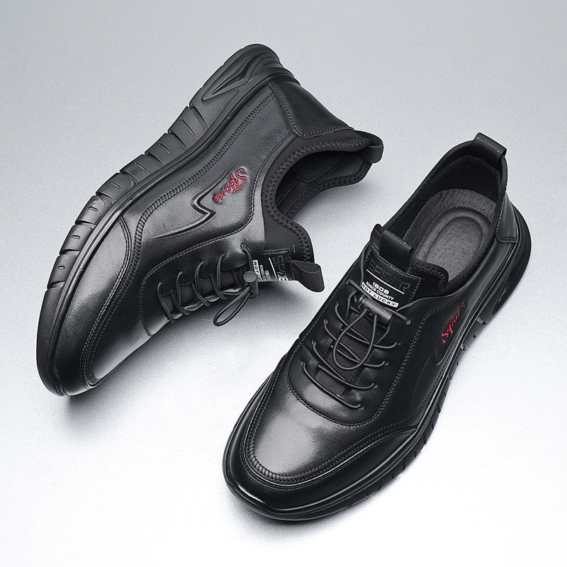 Men's Layer Cowhide Soft Comfortable Slip-on Genuine Leather Shoes