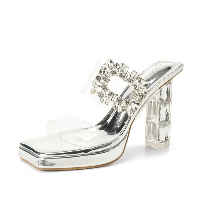 Women's Summer Korean Style Chunky Open Toe Heels
