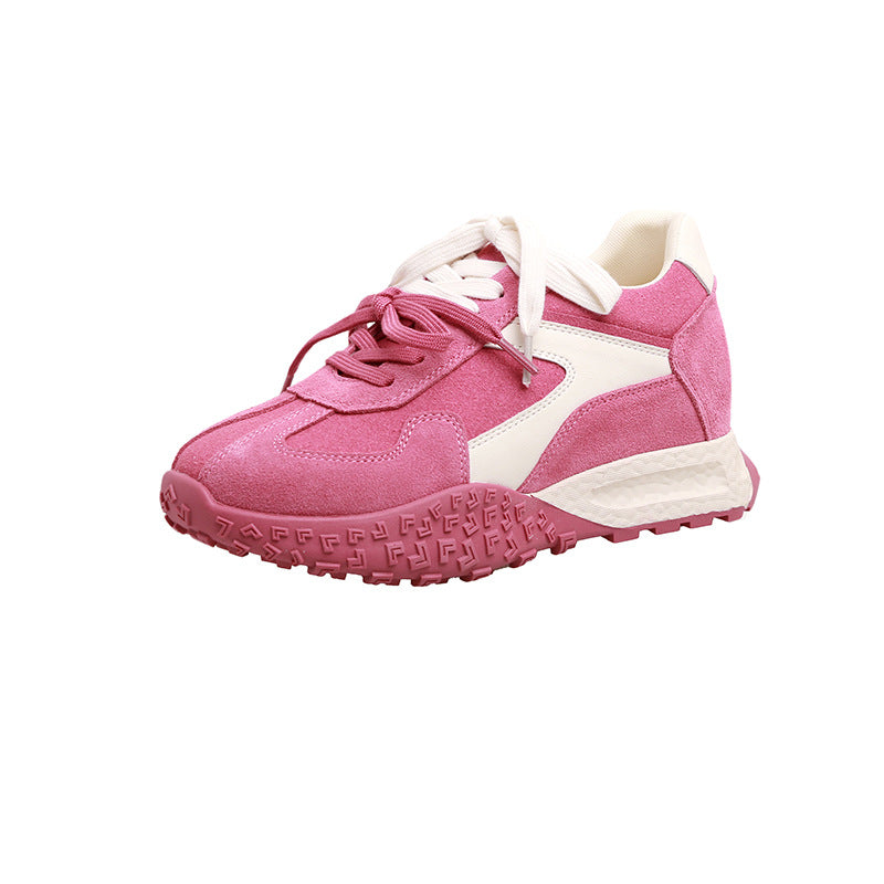 Women's Height Increasing Insole Retro Color Matching Casual Shoes
