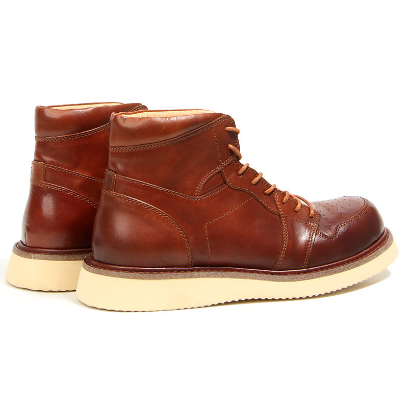Men's Horse Retro Hand-rub Color Distressed Genuine Sneakers