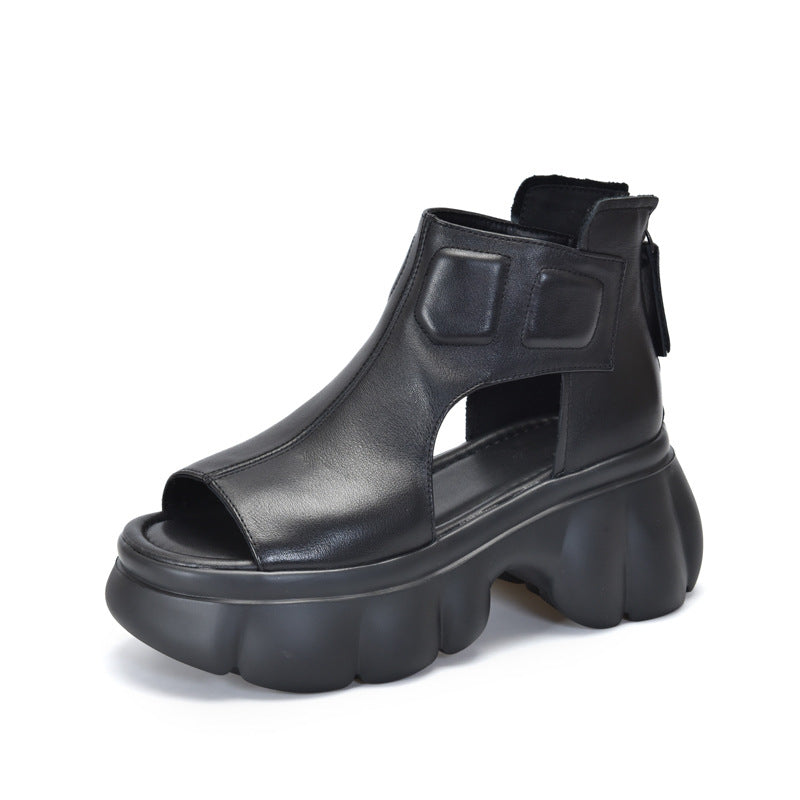 Women's Activity Price Platform Summer Peep Toe Genuine Sandals