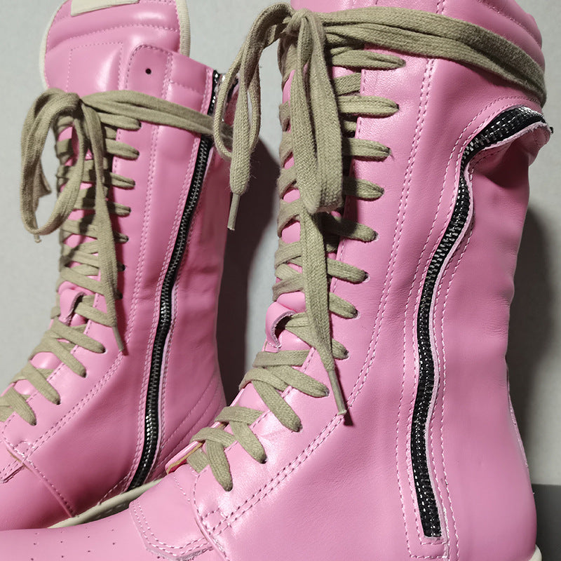Women's & Men's Fashionable Horizontal Wallet Calf Catwalk Board Sneakers